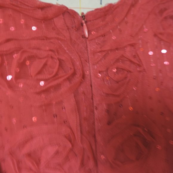 KNITWORKS little girl's roses, covered dress sz 4 - Picture 7 of 10